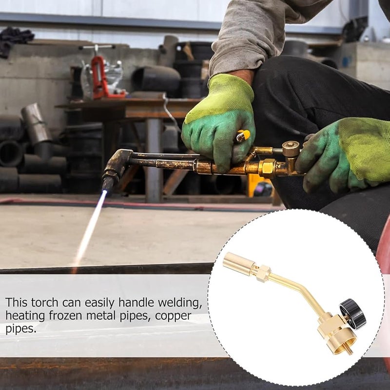 Brass Propane Torch Head with Air Valve Heavy Duty Pencil Flame for Welding Plumbing Soldering - Image 3